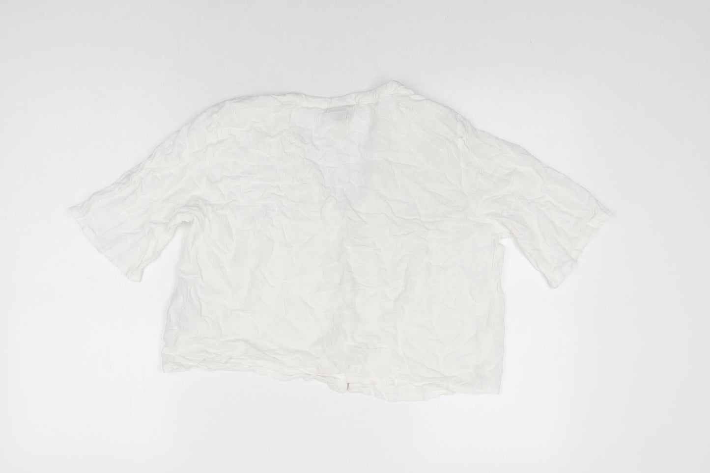 Womens UK Size 12 Topshop White Basic Button-Up