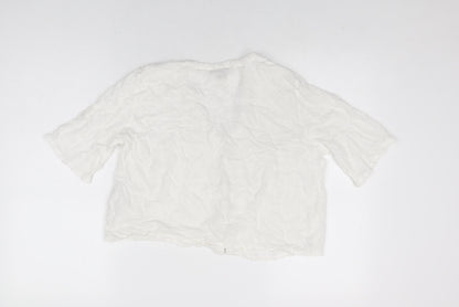 Womens UK Size 12 Topshop White Basic Button-Up