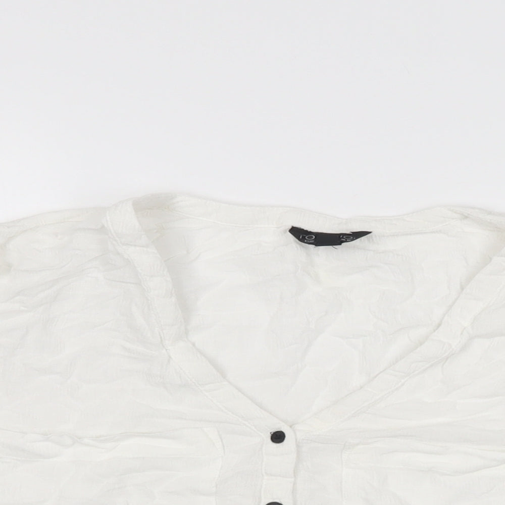 Womens UK Size 12 Topshop White Basic Button-Up