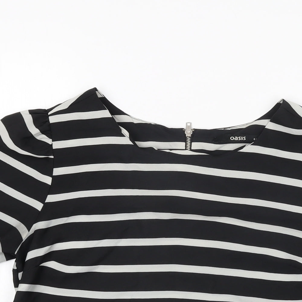 Womens UK Size 8 Oasis Black Basic T-Shirt