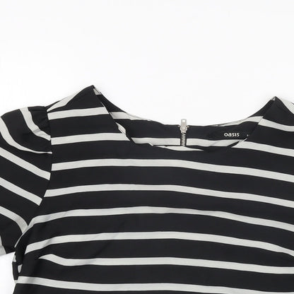 Womens UK Size 8 Oasis Black Basic T-Shirt