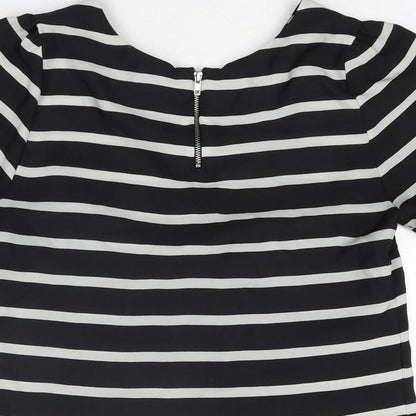 Womens UK Size 8 Oasis Black Basic T-Shirt