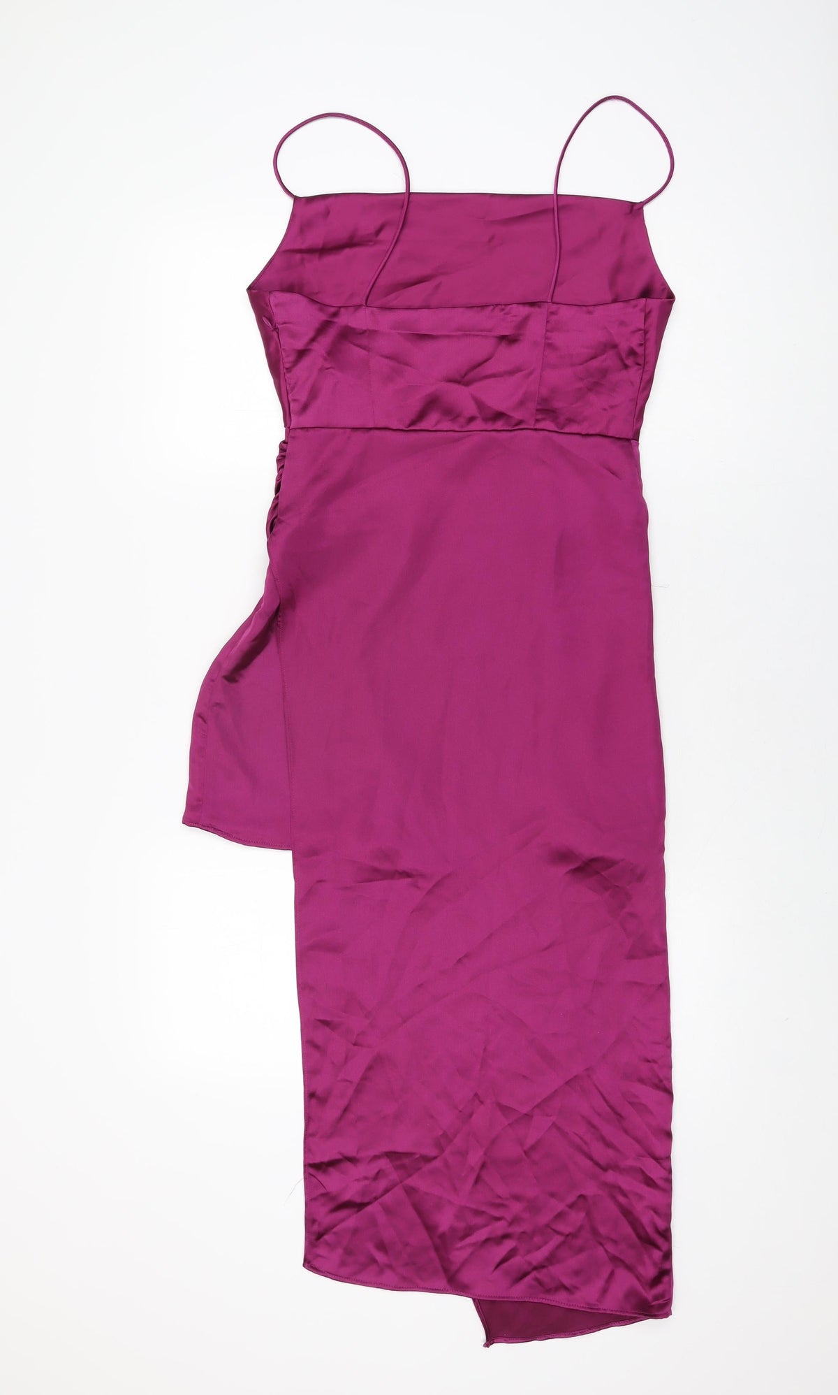 Zara Womens Purple Polyester A-Line Size S Cowl Neck Zip