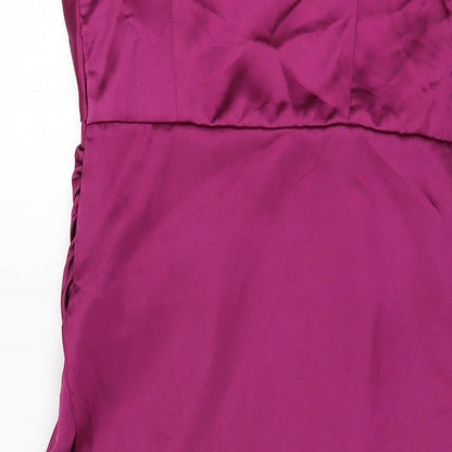 Zara Womens Purple Polyester A-Line Size S Cowl Neck Zip