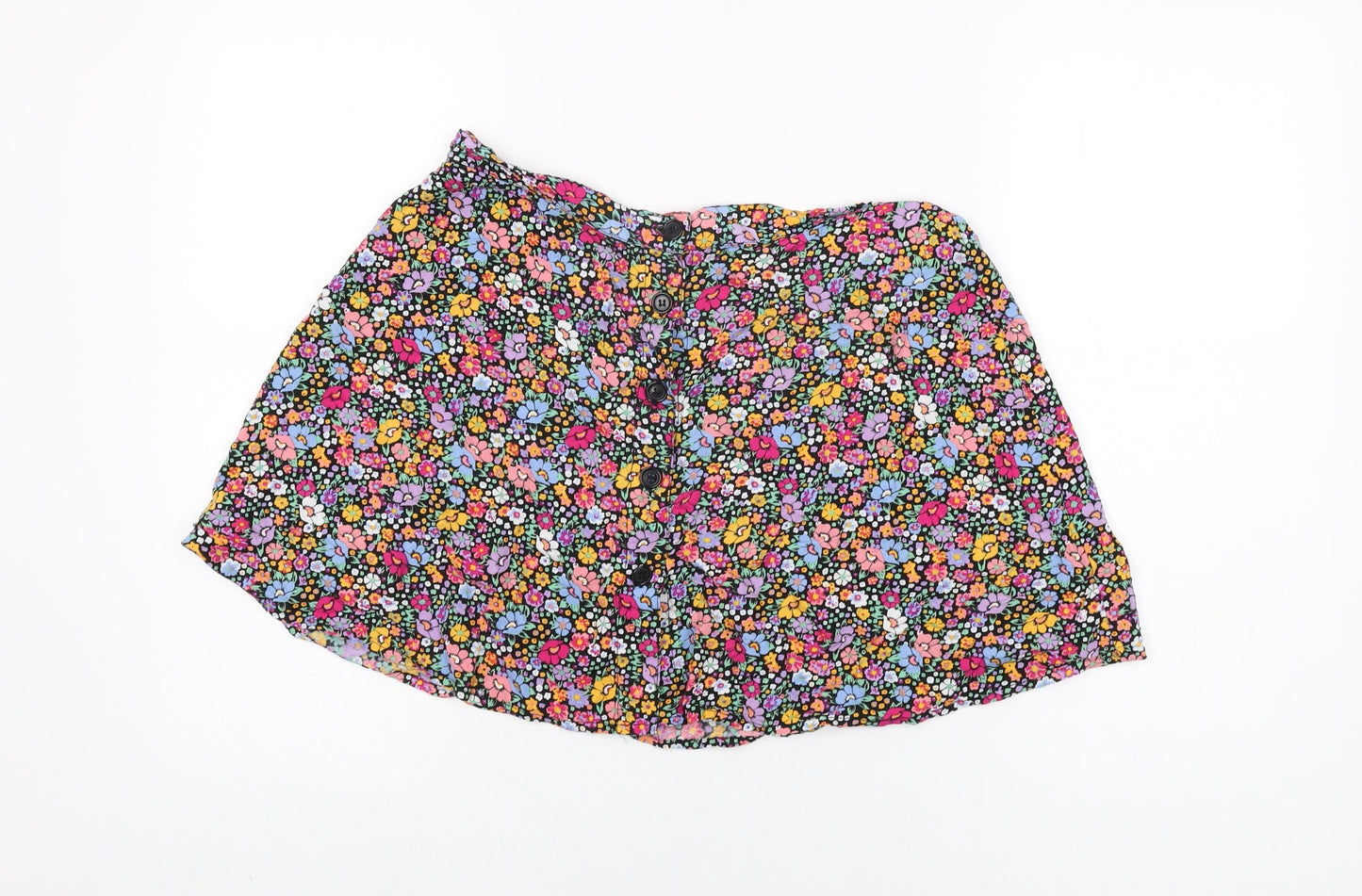 Motel Womens Multicoloured Floral Viscose Mini Skirt Size L Button