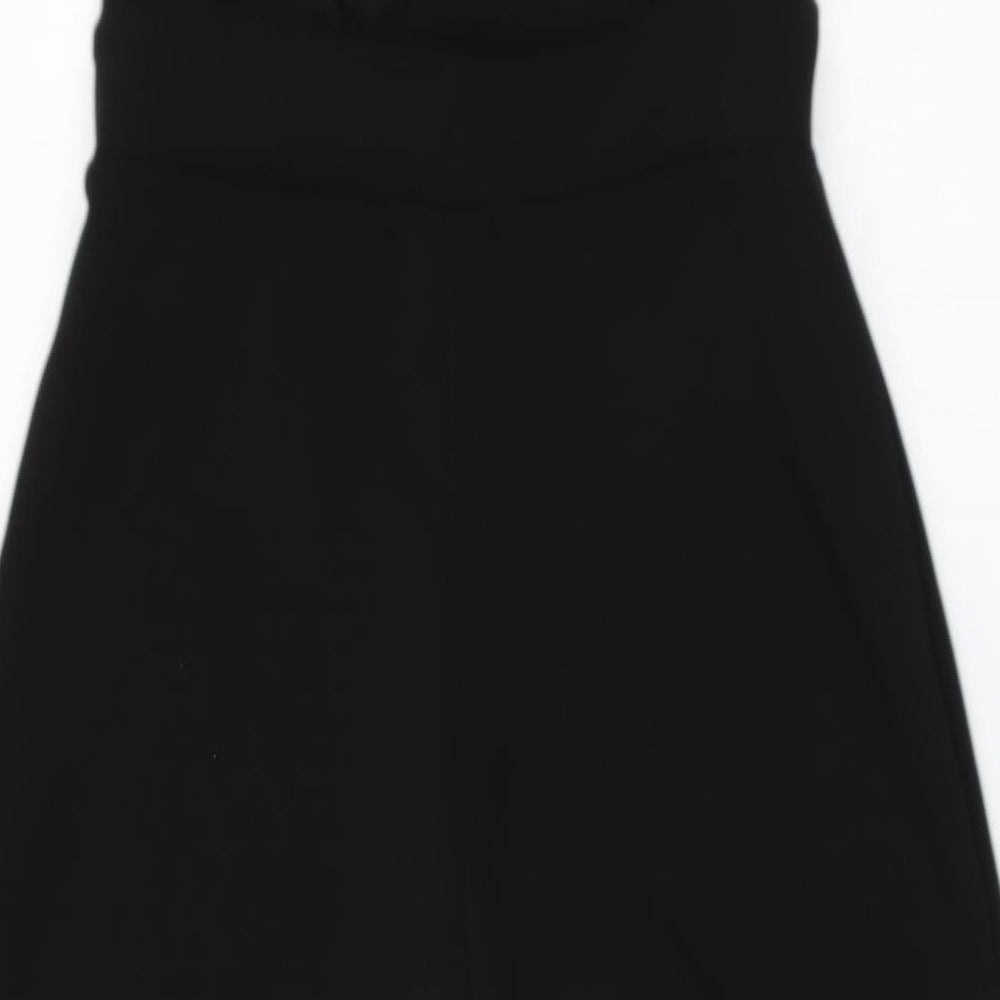 PRETTYLITTLETHING Womens Black Polyester Jumpsuit One-Piece Size 4 L35 in Pullover