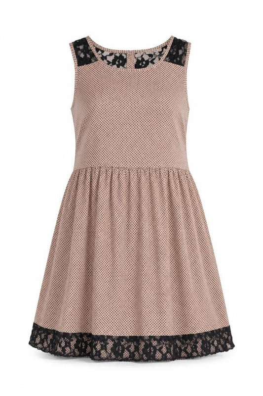 Anmol Womens Pink Polka Dot Polyester A-Line Size 10 Round Neck Button