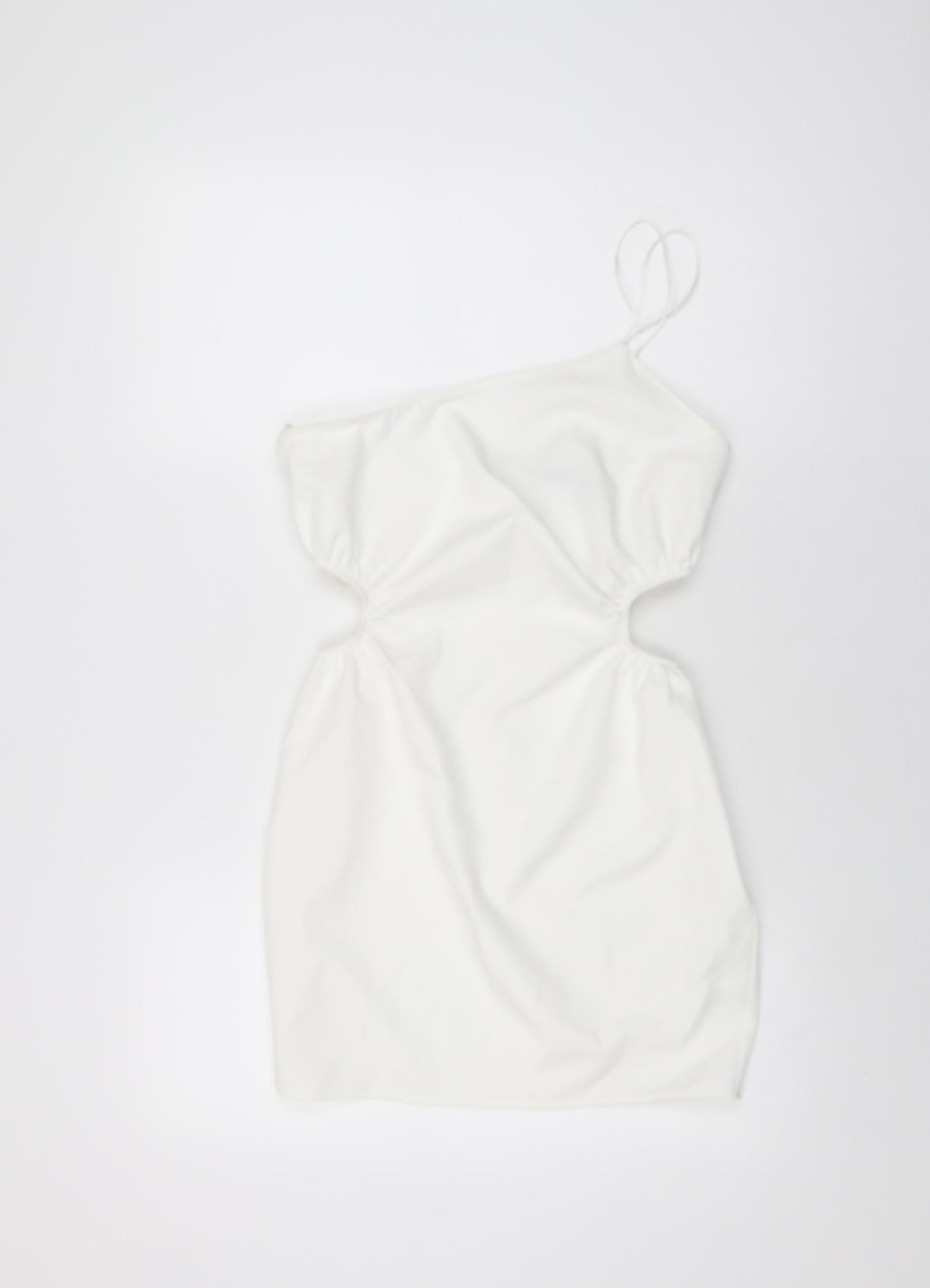 Zara Womens White Polyester Mini Size S One Shoulder Zip