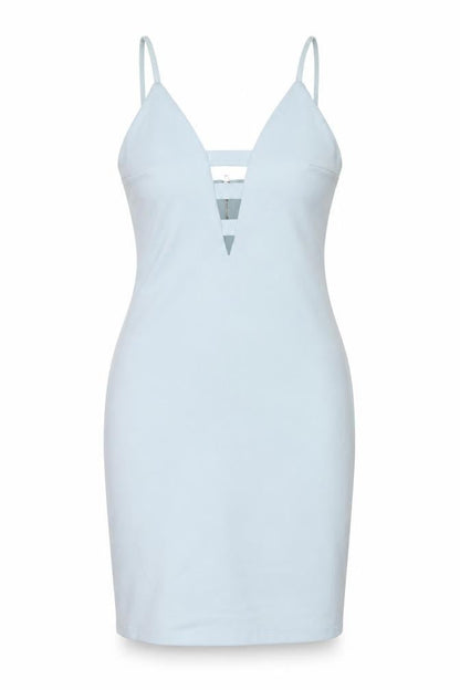 Forever 21 Womens Blue Polyester Bodycon Size M V-Neck Zip