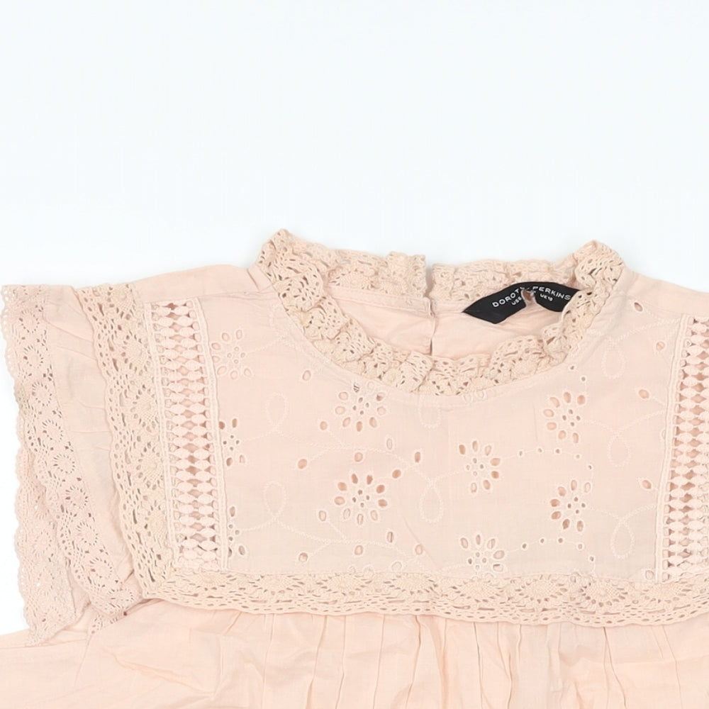 Womens UK Size 10 Dorothy Perkins Pink Basic T-Shirt