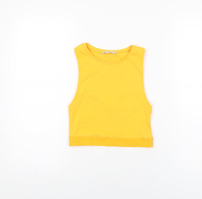 Womens UK Size S Zara Orange Cropped T-Shirt