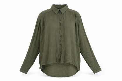 Urban Outfitters Womens Green Cotton Basic Button-Up Size S Collared