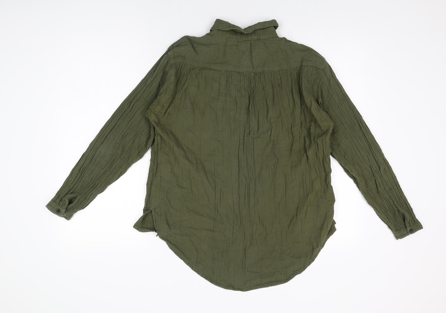 Urban Outfitters Womens Green Cotton Basic Button-Up Size S Collared