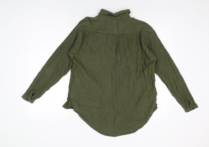 Urban Outfitters Womens Green Cotton Basic Button-Up Size S Collared