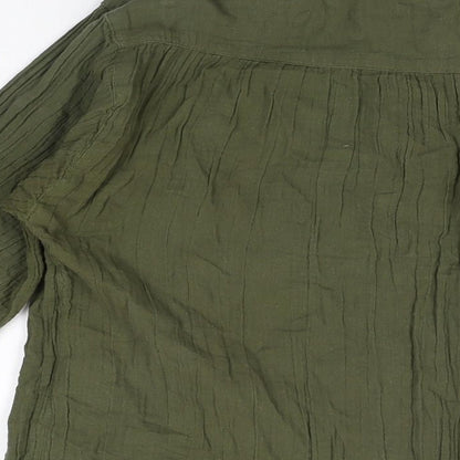 Urban Outfitters Womens Green Cotton Basic Button-Up Size S Collared