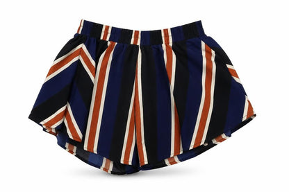 PRETTYLITTLETHING Womens Black Striped Polyester Skort Skirt Size 6