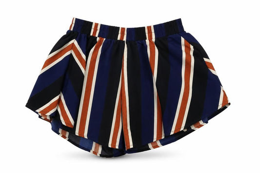 PRETTYLITTLETHING Womens Black Striped Polyester Skort Skirt Size 6