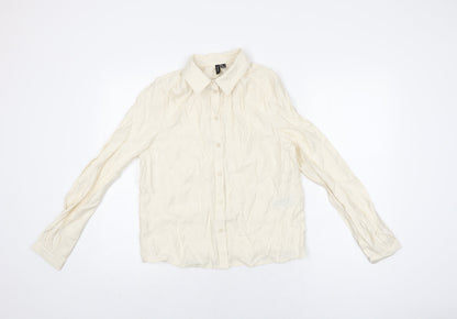 Womens UK Size S VERO MODA Ivory Basic Button-Up