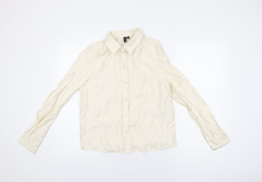 Womens UK Size S VERO MODA Ivory Basic Button-Up