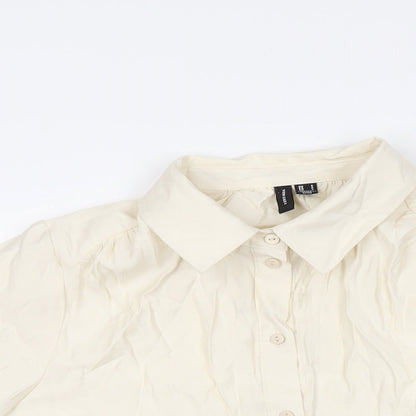 Womens UK Size S VERO MODA Ivory Basic Button-Up