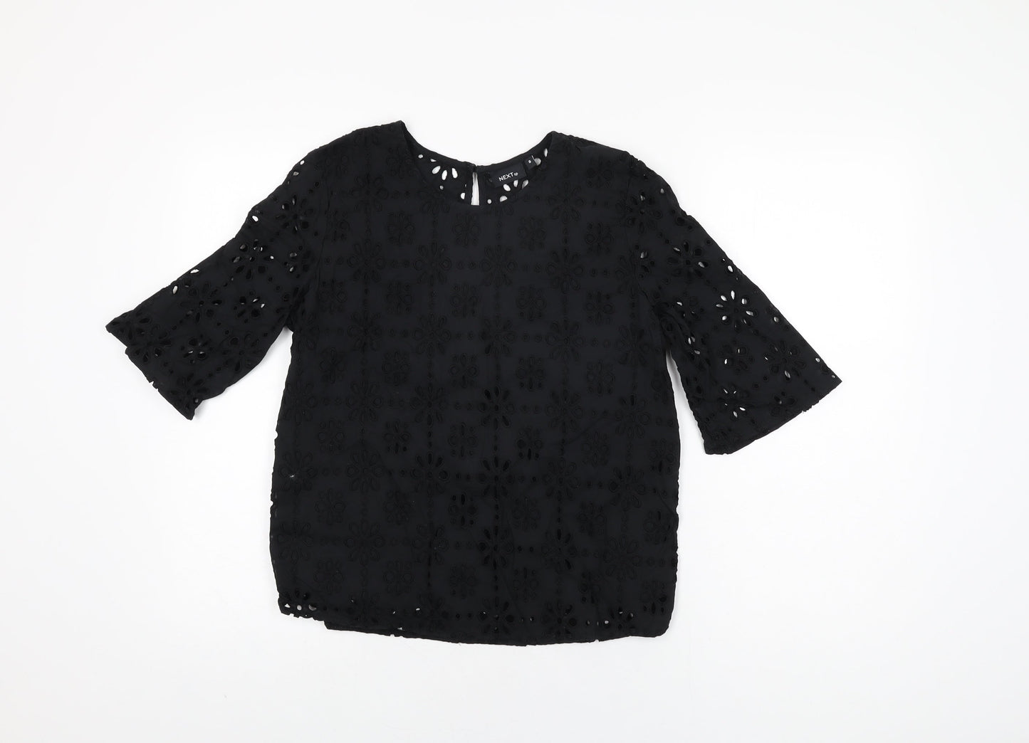 Womens UK Size 8 NEXT Black Basic T-Shirt