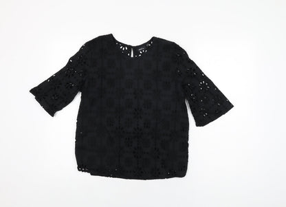 Womens UK Size 8 NEXT Black Basic T-Shirt