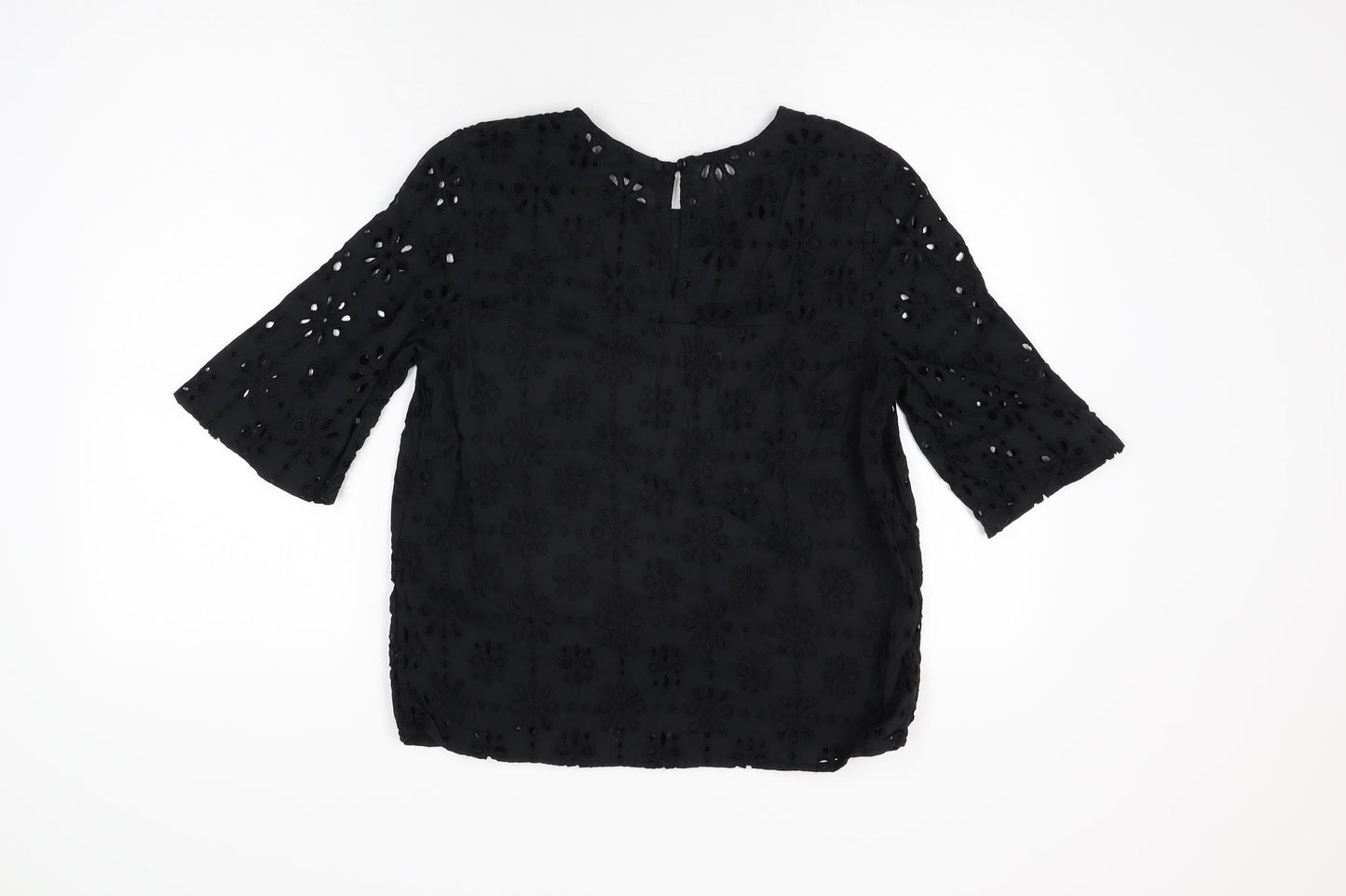 Womens UK Size 8 NEXT Black Basic T-Shirt