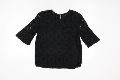 Womens UK Size 8 NEXT Black Basic T-Shirt