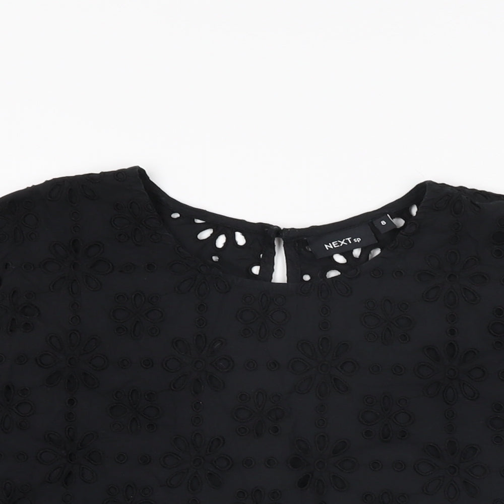 Womens UK Size 8 NEXT Black Basic T-Shirt