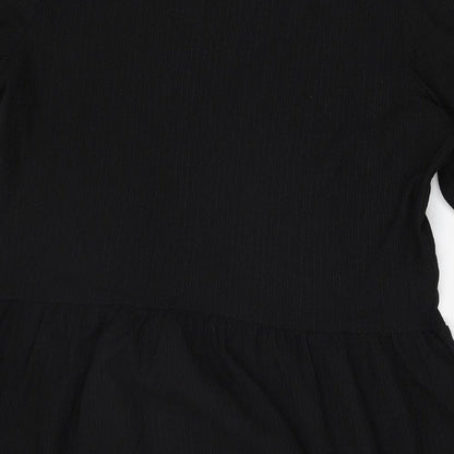 New Look Womens Black Polyester Shift Size 10 V-Neck Pullover