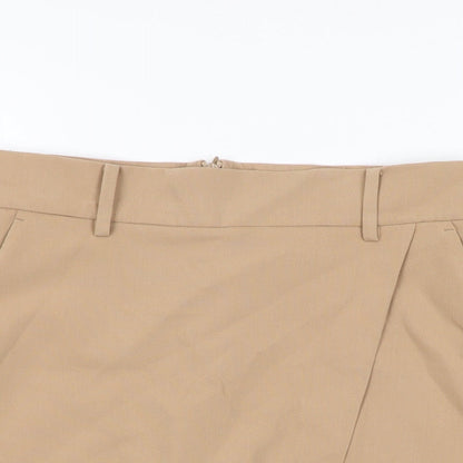 NEXT Womens Beige Polyester Mini Skirt Size 10 Zip