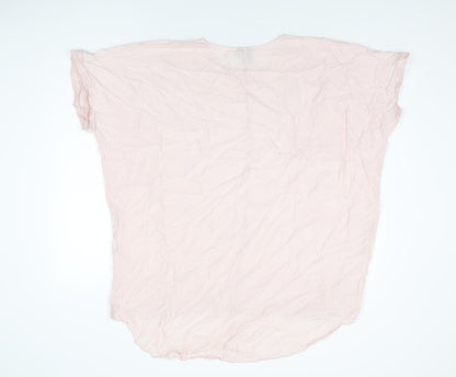 Womens UK Size 18 Izabel London Pink Basic T-Shirt