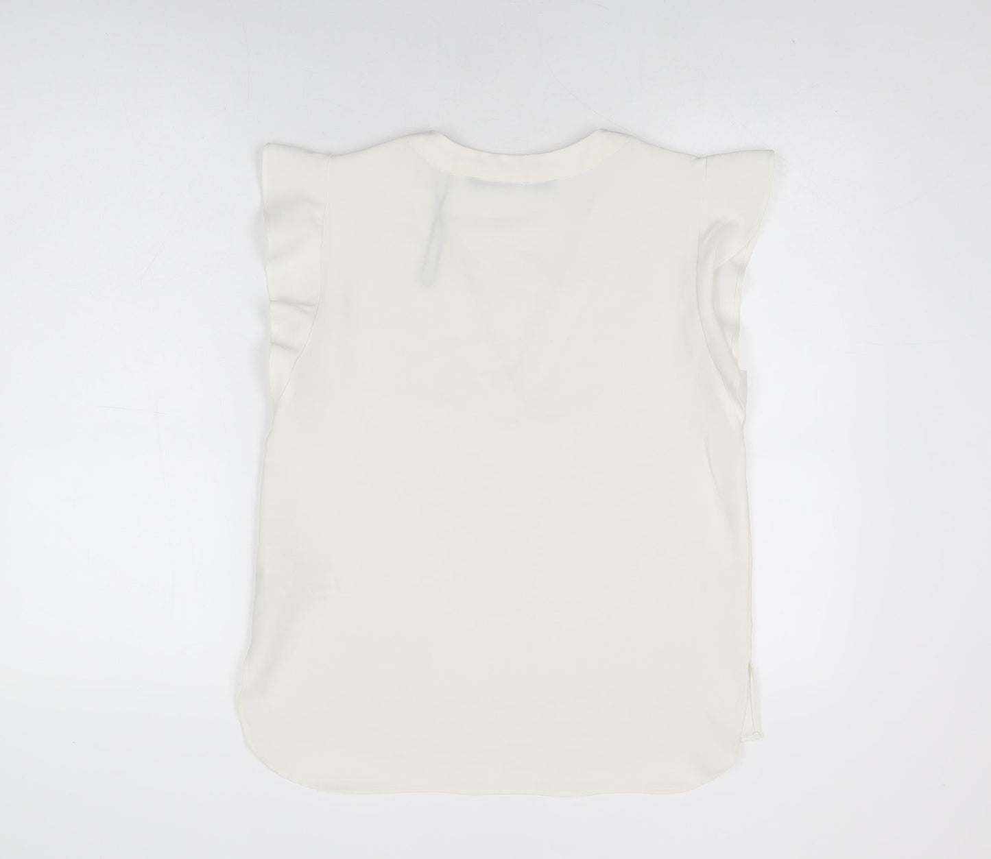 Womens UK Size S Zara White Basic T-Shirt