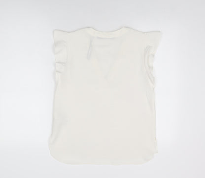Womens UK Size S Zara White Basic T-Shirt