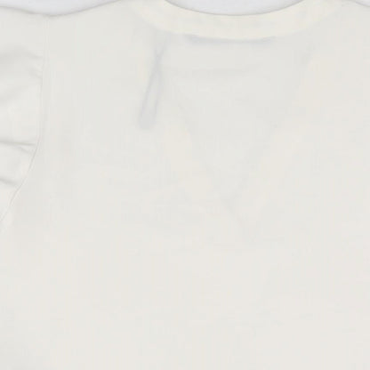 Womens UK Size S Zara White Basic T-Shirt