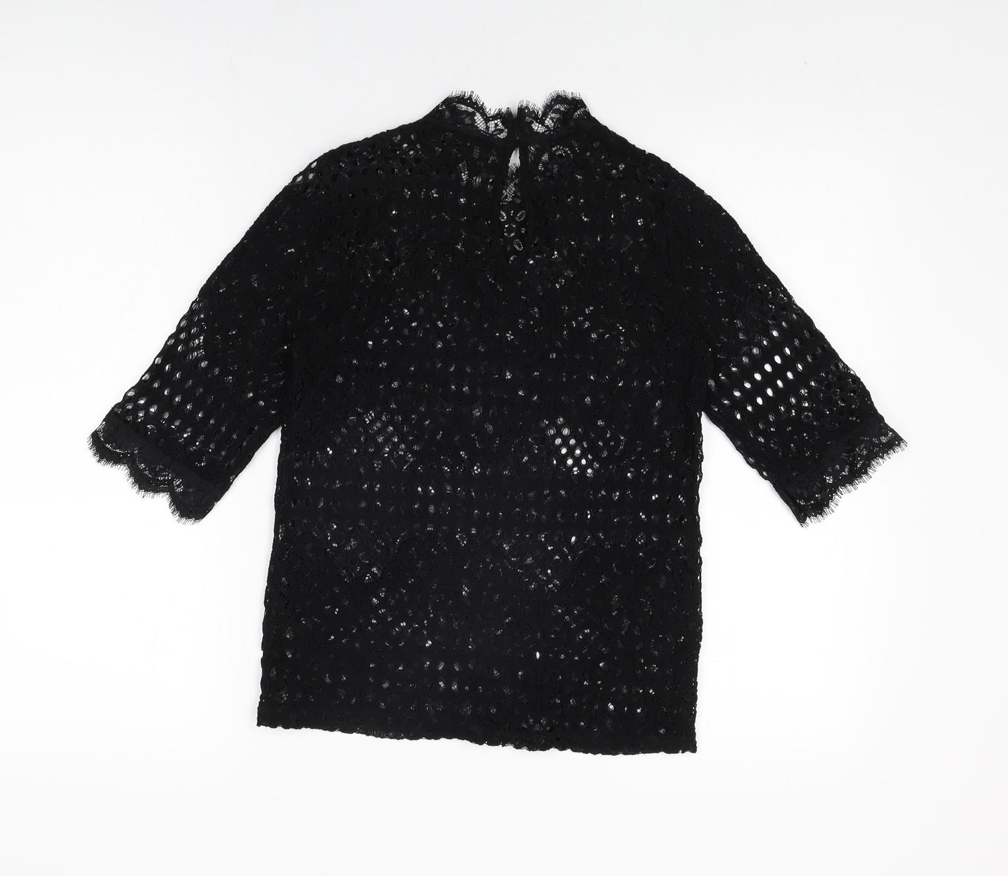 Womens UK Size M Zara Black Basic T-Shirt