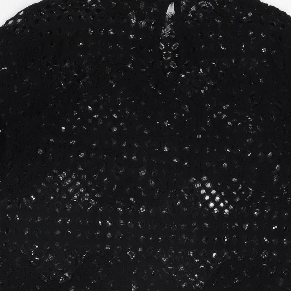 Womens UK Size M Zara Black Basic T-Shirt