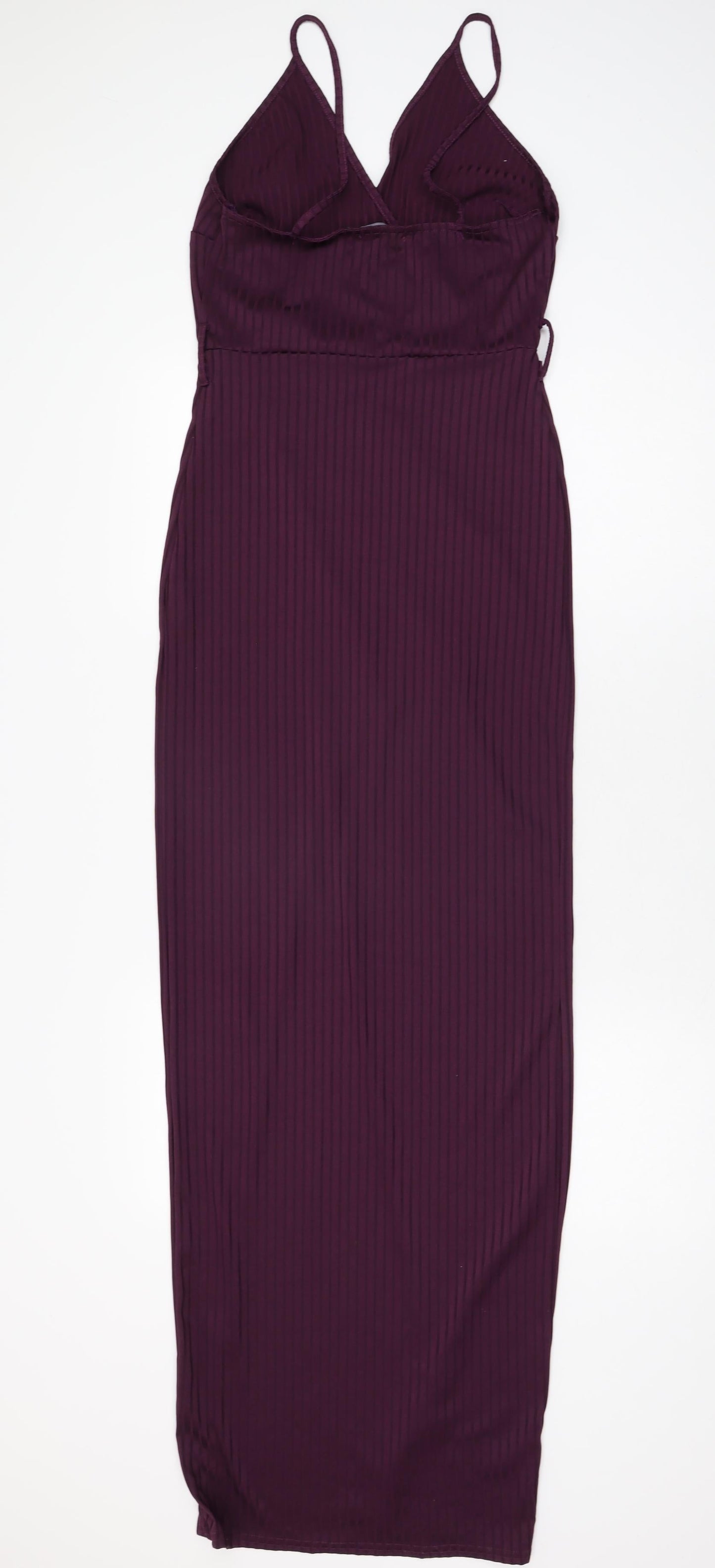 PRETTYLITTLETHING Womens Purple Polyester Maxi Size 8 V-Neck Pullover