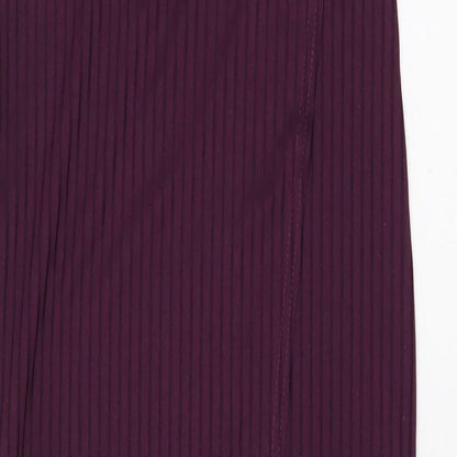 PRETTYLITTLETHING Womens Purple Polyester Maxi Size 8 V-Neck Pullover