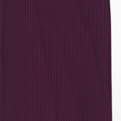 PRETTYLITTLETHING Womens Purple Polyester Maxi Size 8 V-Neck Pullover