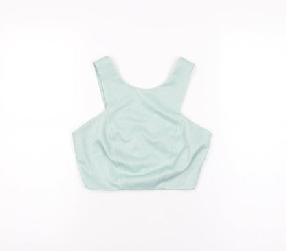 Womens UK Size 10 Topshop Blue Cropped T-Shirt