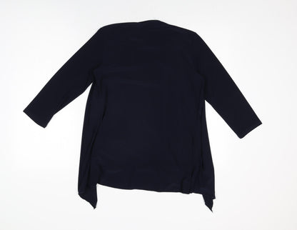 Womens UK Size 10 Kate Lilly Blue Basic T-Shirt