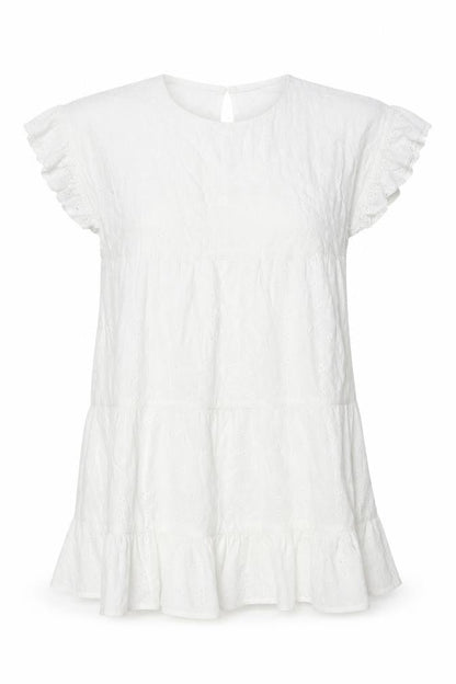 Boohoo Womens White Floral Cotton Shift Size 12 Round Neck Button