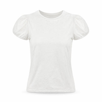 Monsoon Womens White Geometric Polyester Basic T-Shirt Size S Round Neck
