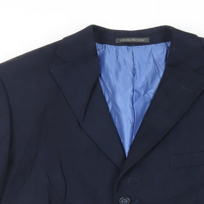 Mens UK Size 40 Greenwoods Regular Blue Suit Jacket