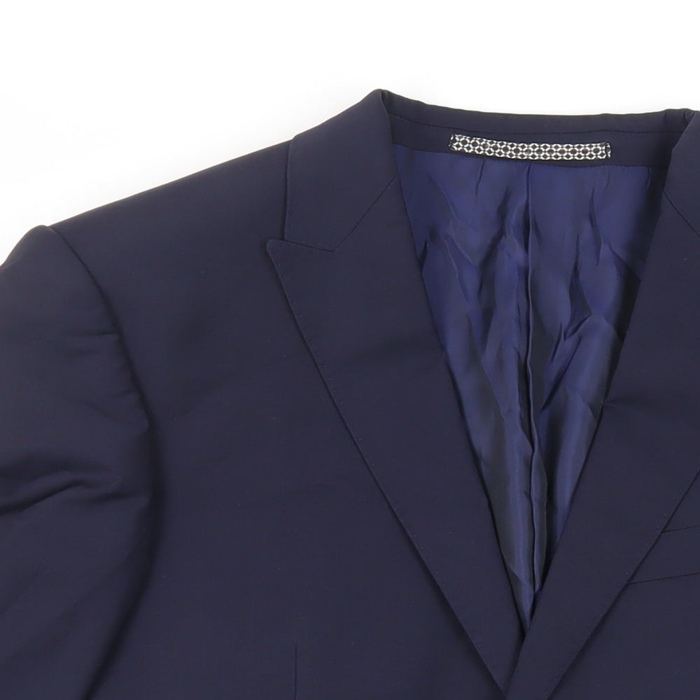 Autograph Mens Blue Wool Jacket Suit Jacket Size 40 Regular