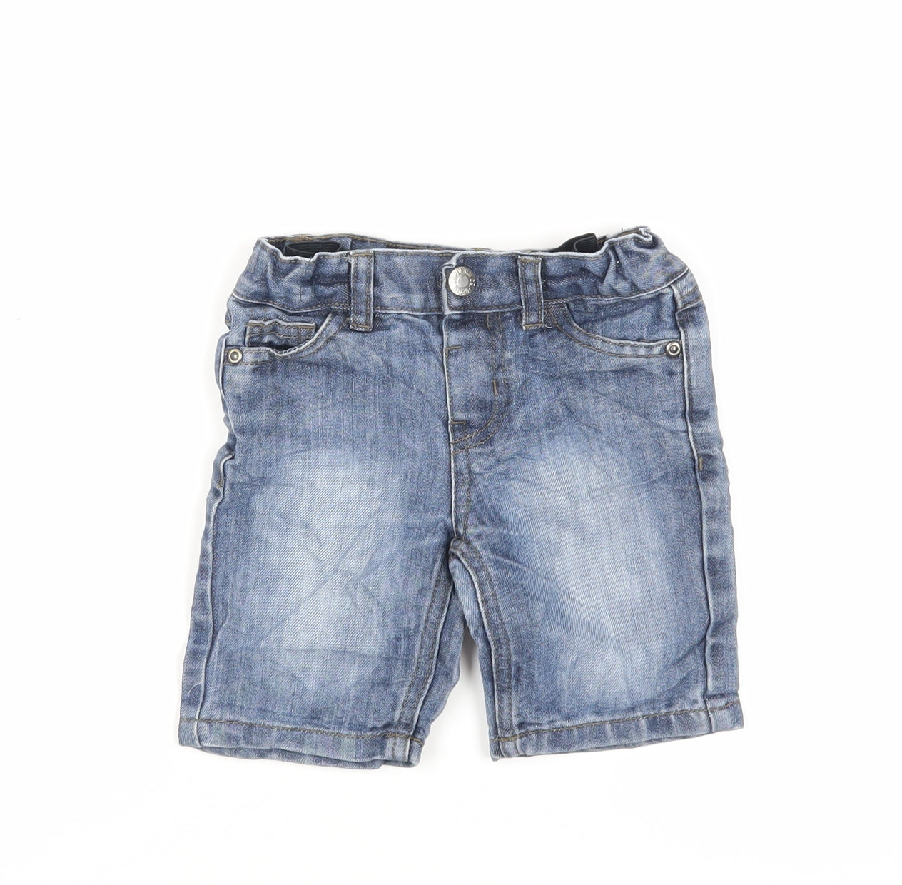 Denim & Co. Boys Blue Cotton Chino Shorts Size 2 Years Regular Snap - Pockets