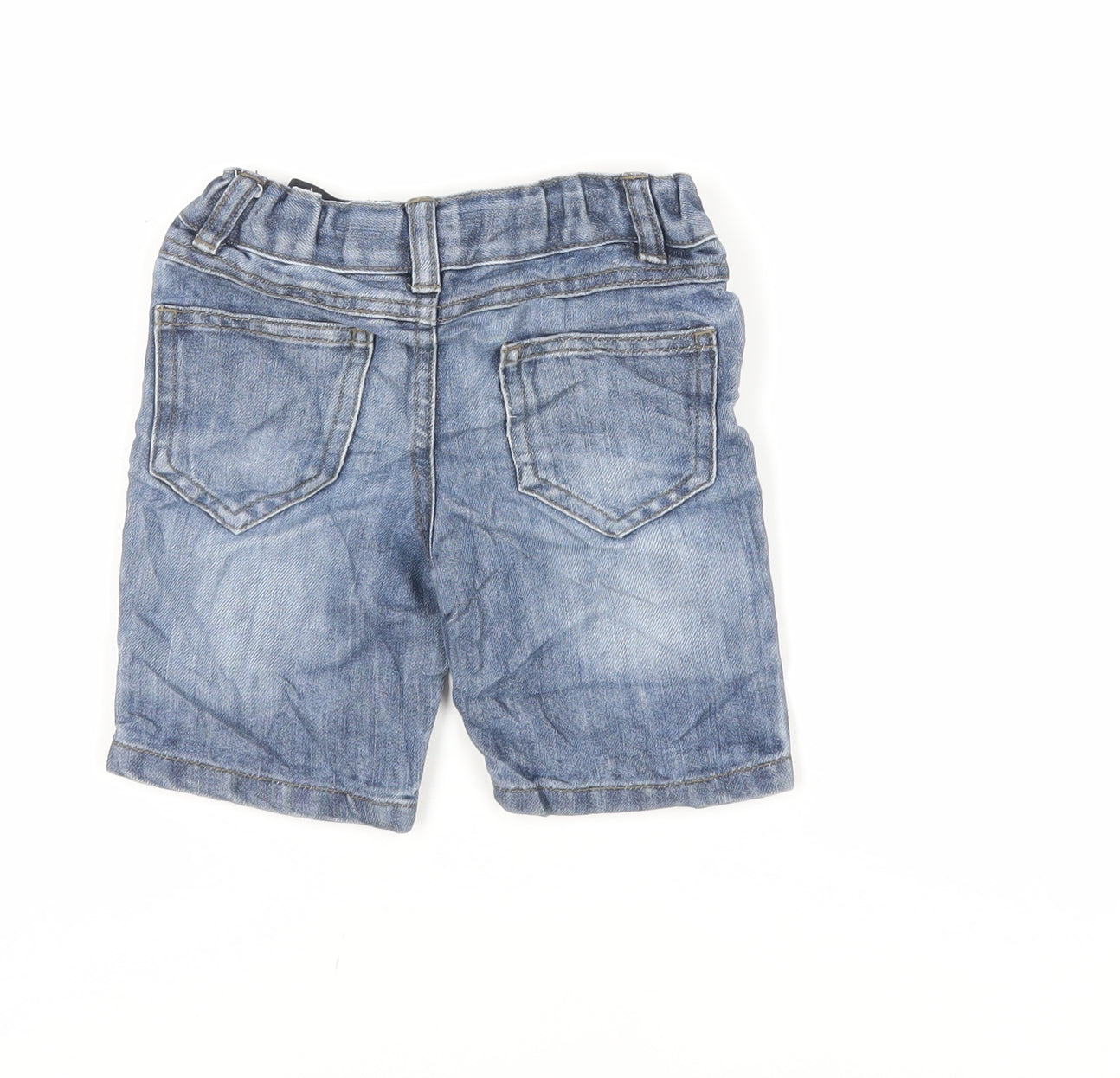 Denim & Co. Boys Blue Cotton Chino Shorts Size 2 Years Regular Snap - Pockets