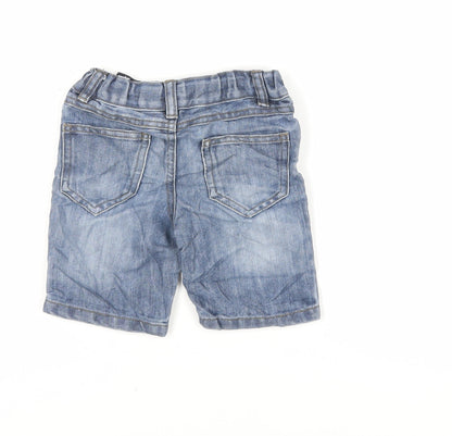 Denim & Co. Boys Blue Cotton Chino Shorts Size 2 Years Regular Snap - Pockets