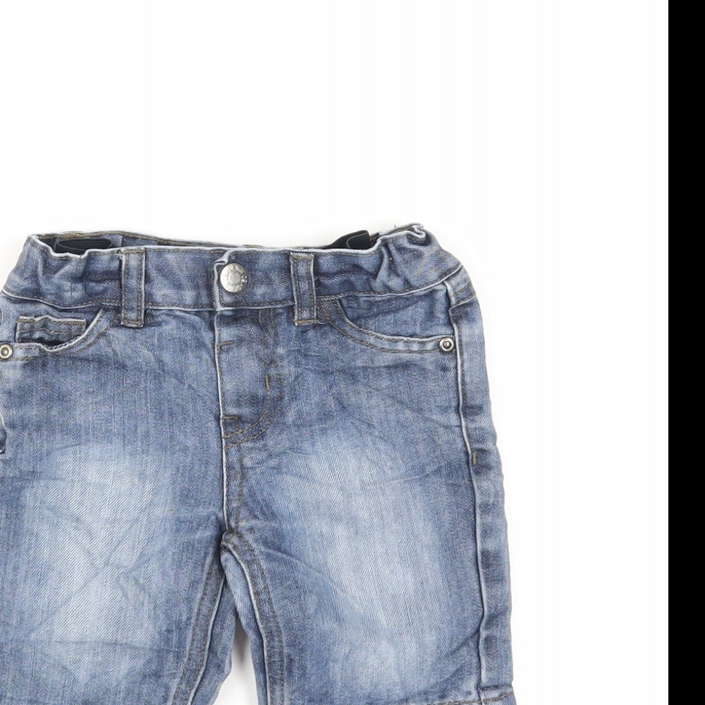 Denim & Co. Boys Blue Cotton Chino Shorts Size 2 Years Regular Snap - Pockets